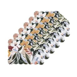C&F Home Joelle Floral Flowers Palm Leaf Vibrant Scalloped Placemats Set Of 6, 13" X 19" -C&F Home GUEST 89f905cd 4cfb 4036 a420 e5b1087bf9c4