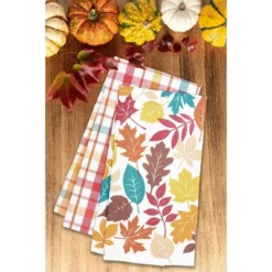 C&F Home Fall Leaves & Plaid Printed & Woven Kitchen Towel Set Of 2 -C&F Home GUEST 8afdab49 5fc1 43b1 993b 0989b3a02b2a
