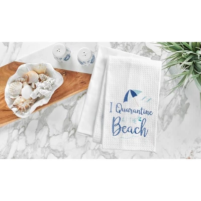 C&F Home Quarantine At The Beach Embroidered Waffle Weave Kitchen Towel 4 C&F Home Quarantine At The Beach Embroidered Waffle Weave Kitchen Towel - Image 2
