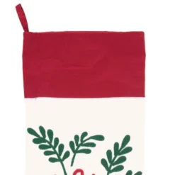 C&F Home 20" Christmas & Holly "Very Merry" Script Hanging Large XMAS Stocking