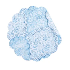 C&F Home Chinoiserie Coast Reversible Machine Washable Round Quilt Placemats Set Of 6