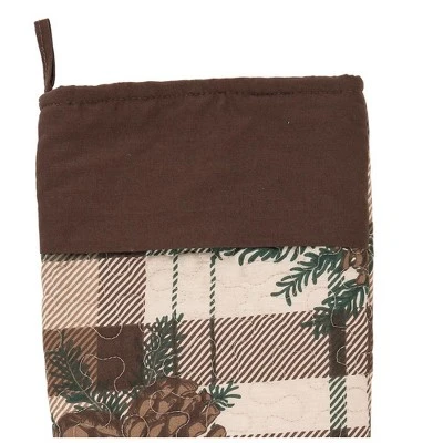 C&F Home 20" Lookout Lodge Plaid Cabin Pinecone & Pine Leaves Hanging Large Christmas Stocking 3 C&F Home 20" Lookout Lodge Plaid Cabin Pinecone & Pine Leaves Hanging Large Christmas Stocking