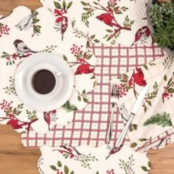 C&F Home Sprig Birds Round Placemats Set Of 6, 17" -C&F Home GUEST 8f3af798 ed98 4759 9def 71ae515e12db