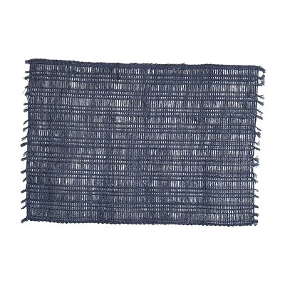 C&F Home Eyelet Loom Indigo Placemats Set Of 6, 13" X 19" 6 C&F Home Eyelet Loom Indigo Placemats Set Of 6, 13" X 19" - Image 4