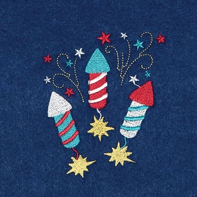 C&F Home Patriotic 4th Of July Solid Blue Sparkler Embroidered Fireworks Design Felt Table Runner 12" X 47.25" 6 C&F Home Patriotic 4th Of July Solid Blue Sparkler Embroidered Fireworks Design Felt Table Runner 12" X 47.25" - Image 4