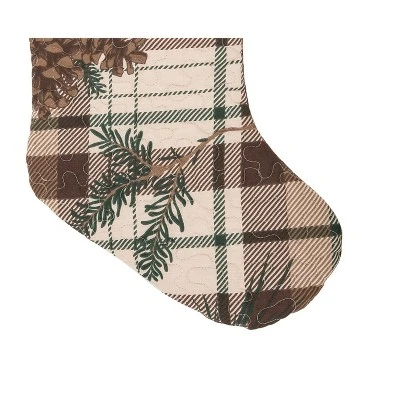 C&F Home 20" Lookout Lodge Plaid Cabin Pinecone & Pine Leaves Hanging Large Christmas Stocking 4 C&F Home 20" Lookout Lodge Plaid Cabin Pinecone & Pine Leaves Hanging Large Christmas Stocking - Image 2
