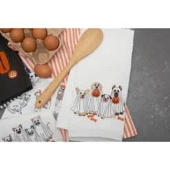 C&F Home Trick Or Treat Halloween Costume Ghost Dogs 100% Cotton Waffle Weave Dishtowel -C&F Home GUEST 95ebedc3 096f 40af b575 8f9252bffd5a