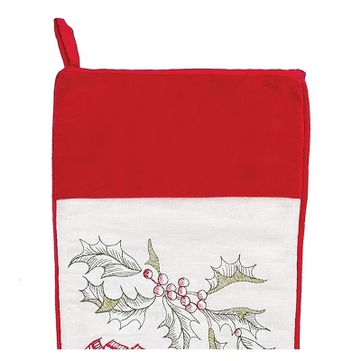 C&F Home 20" Wenham Holly "Merry Christmas" Script Embroidered Hanging Large XMAS Stocking 3 C&F Home 20" Wenham Holly "Merry Christmas" Script Embroidered Hanging Large XMAS Stocking