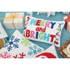 C&F Home Merry And Bright Hooked Christmas Throw Pillow -C&F Home GUEST 9609513d 6db7 42aa 9f2a 50b4df5bfc1a
