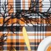 C&F Home Zelda Orange Plaid Halloween 100% Cotton Table Runner 13" X 72"