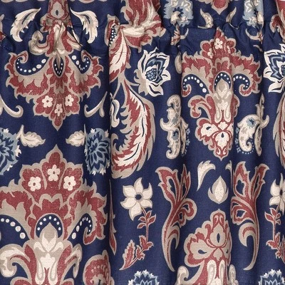 C&F Home Rosamund Damask Cotton Blue Valance Window Treatment Set Of 2 4 C&F Home Rosamund Damask Cotton Blue Valance Window Treatment Set Of 2 - Image 2