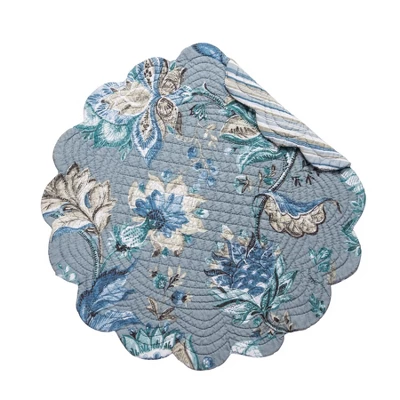 C&F Home Morrison Round Quilted Placemats Set Of 6, 17" 3 C&F Home Morrison Round Quilted Placemats Set Of 6, 17"