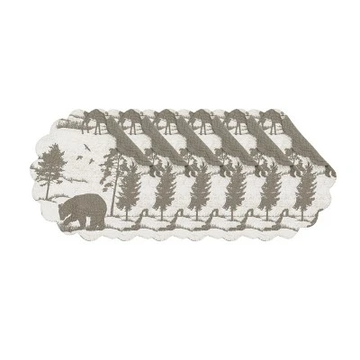 C&F Home Henderson Hideaway Round Woven Reversible Rustic Winter Wilderness Placemats Set Of 6, 17" 3 C&F Home Henderson Hideaway Round Woven Reversible Rustic Winter Wilderness Placemats Set Of 6, 17"