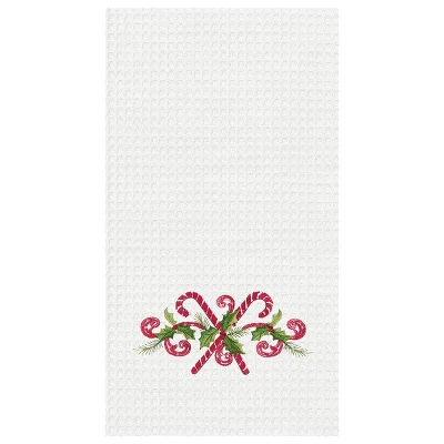 C&F Home 27" X 18" Candy Canes Embroidered Cotton Waffle Weave Kitchen Dishtowel 4 C&F Home 27" X 18" Candy Canes Embroidered Cotton Waffle Weave Kitchen Dishtowel - Image 2