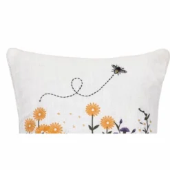 C&F Home Spring Bumble Bee Flower Garden Accent Throw Pillow, 16" X 16"