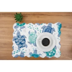 C&F Home Turtle Bay Quilted Reversible Blue Coastal Placemats Set Of 6, 13" X 19" -C&F Home GUEST 9f223ecc ae18 4465 ab54 af8c2a8095f7