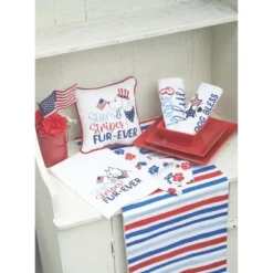 C&F Home Patriotic Dog Paw Print 4th Of July Kitchen Towel Dishtowel Decoration
