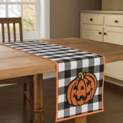 C&F Home Jack-O-Lantern Check Halloween Pumpkin Table Runner 13" X 72" -C&F Home GUEST a2a2e532 e71d 4c98 805b 87e2bdcaee4c