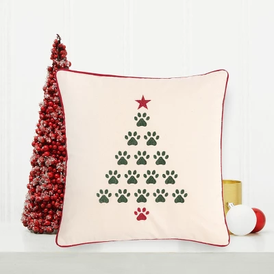 C&F Home 18" X 18" Christmas Tree Paws Embroidered Throw Pillow 4 C&F Home 18" X 18" Christmas Tree Paws Embroidered Throw Pillow - Image 2