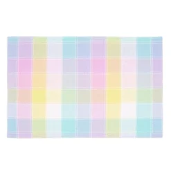 C&F Home Hana Color Block Plaid Placemats Set Of 6, 13" X 19"