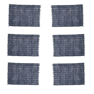 C&F Home Eyelet Loom Indigo Placemats Set Of 6, 13" X 19" 4 C&F Home Eyelet Loom Indigo Placemats Set Of 6, 13" X 19" - Image 2