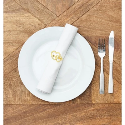 C&F Home Valentine's Day Gold Heart Napkin Rings Set Of 6 6 C&F Home Valentine's Day Gold Heart Napkin Rings Set Of 6 - Image 4