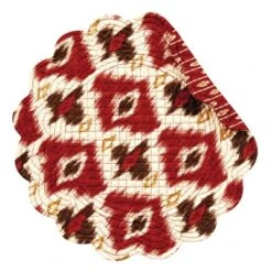 C&F Home Ikat Cotton Quilted Round Reversible Placemats Set Of 6, 17" -C&F Home GUEST a7699280 68db 486a 9596 d5221cdaf15e