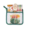 C&F Home Teal Pumpkin Harvests Potholder Gift Bundle Set Of 4