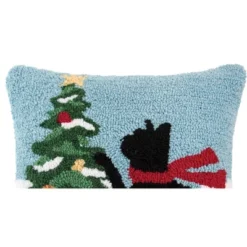 C&F Home Cat Christmas Tree 18" X 18" Hooked Throw Pillow