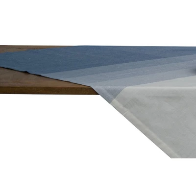 C&F Home Sullivan Accent Blue & White Stripe Ombre Cotton Table Topper 54" X 54" 4 C&F Home Sullivan Accent Blue & White Stripe Ombre Cotton Table Topper 54" X 54" - Image 2