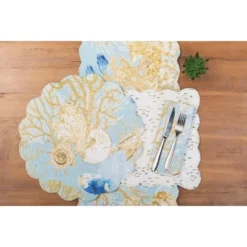C&F Home Belmont Reef Reversible Machine Washable Round Scallop Quilt Placemats Set Of 6 -C&F Home GUEST aa10433a 239b 4cd6 ad2c 52d1fc322bcf