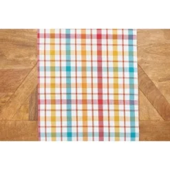 C&F Home Radley Plaid Woven Reversible Colorful Summertime Table Runner 13" X 72" -C&F Home GUEST aa506f2b cd19 4607 a722 f49418045ab5