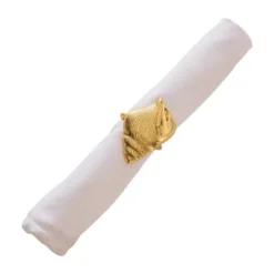 C&F Home Gold Conch Shell Napkin Rings Set Of 4