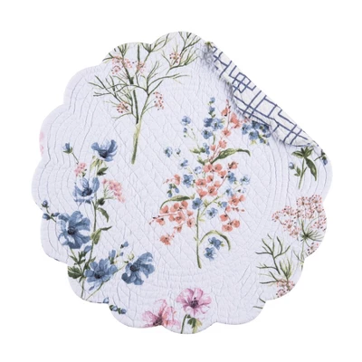 C&F Home Cynthia Round Cotton Quilted Reversible Placemats Set Of 6, 17" 4 C&F Home Cynthia Round Cotton Quilted Reversible Placemats Set Of 6, 17" - Image 2