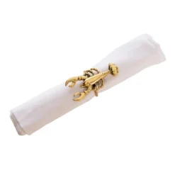 C&F Home Gold Lobster Napkin Rings, Set Of 4