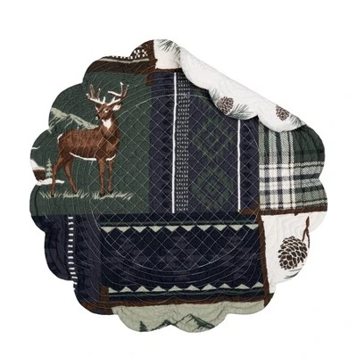 C&F Home Greenstone Pines Round Scalloped Placemats Set Of 6 Black Bear Moose, 17" 3 C&F Home Greenstone Pines Round Scalloped Placemats Set Of 6 Black Bear Moose, 17"