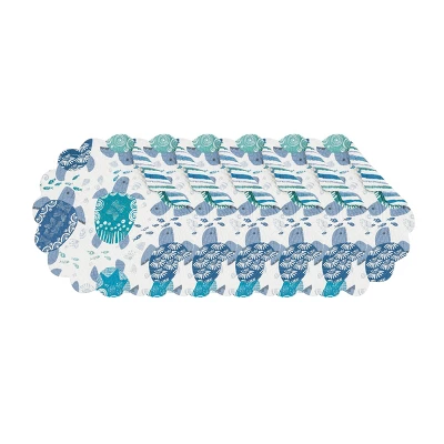 C&F Home Turtle Bay Round Quilted Cotton Placemats Set Of 6, 17" 3 C&F Home Turtle Bay Round Quilted Cotton Placemats Set Of 6, 17"