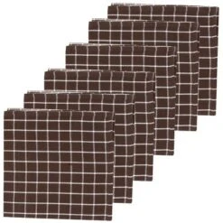 C&F Home Windowpane Cocoa Napkin Set Of 6
