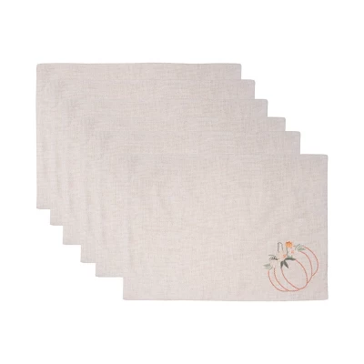 C&F Home Beige Autumn Botanical Pumpkin 100% Cotton Embroidered Set Of 6 Placemats 14" X 20" 8 C&F Home Beige Autumn Botanical Pumpkin 100% Cotton Embroidered Set Of 6 Placemats 14" X 20" - Image 6