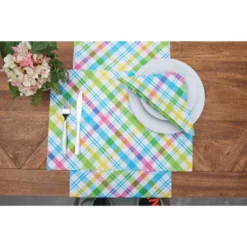 C&F Home Spring Blossom Easter Plaid Printed Placemats Set Of 6 Springtime, 13" X 19" -C&F Home GUEST b2fbcd3a 4f33 495c 9852 58899ea4c397