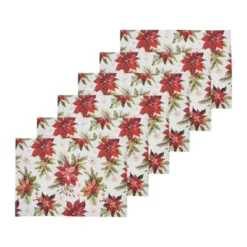 C&F Home Poinsettia Placemats Set Of 6, 14" X 20" -C&F Home GUEST b368adac 6c28 431d b0ce 2e5d381c15d4