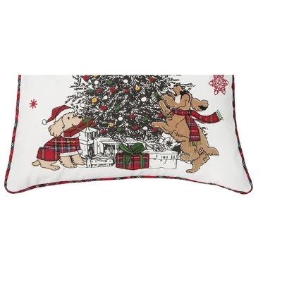 C&F Home Festive Dogs Around Tree 18" X 18" Embellished Throw Pillow 4 C&F Home Festive Dogs Around Tree 18" X 18" Embellished Throw Pillow - Image 2
