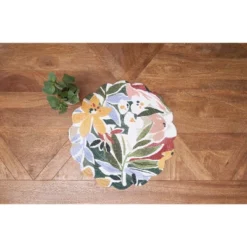 C&F Home Joelle Floral Flowers Palm Leaf Vibrant Scalloped Round Placemats Set Of 6, 17" -C&F Home GUEST b40b1f35 ca2e 4bca 8211 5be6bed0bd12