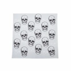C&F Home Skully Skeleton Skulls Pattern Motifs Black & White Cotton Halloween Napkins Set Of 6 -C&F Home GUEST b653cb9e 57d9 498e b7ce a7f166947917