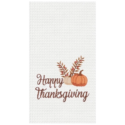 C&F Home Happy Thanksgiving Embroidered Waffle Weave Kitchen Towel Set Of 2 6 C&F Home Happy Thanksgiving Embroidered Waffle Weave Kitchen Towel Set Of 2 - Image 4