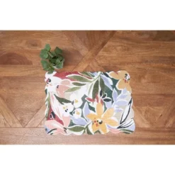 C&F Home Joelle Floral Flowers Palm Leaf Vibrant Scalloped Placemats Set Of 6, 13" X 19" -C&F Home GUEST baee76b4 dad7 417b b2ee 469b4e1260a5