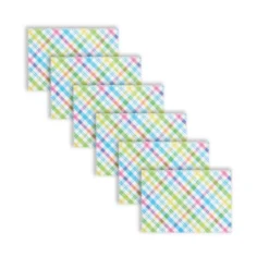 C&F Home Spring Blossom Easter Plaid Printed Placemats Set Of 6 Springtime, 13" X 19"