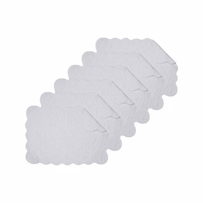 C&F Home Christiana White Reversible Machine Washable Scallop Quilt Placemats Set Of 6 9 C&F Home Christiana White Reversible Machine Washable Scallop Quilt Placemats Set Of 6 - Image 7