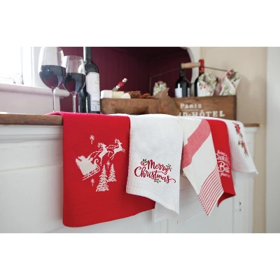 C&F Home Merry Christmas Holly Leaves Waffle Weave Cotton Kitchen Towel 5 C&F Home Merry Christmas Holly Leaves Waffle Weave Cotton Kitchen Towel - Image 3