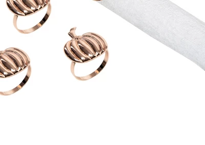 C&F Home Copper Pumpkin Napkin Rings Set Of 4 4 C&F Home Copper Pumpkin Napkin Rings Set Of 4 - Image 2